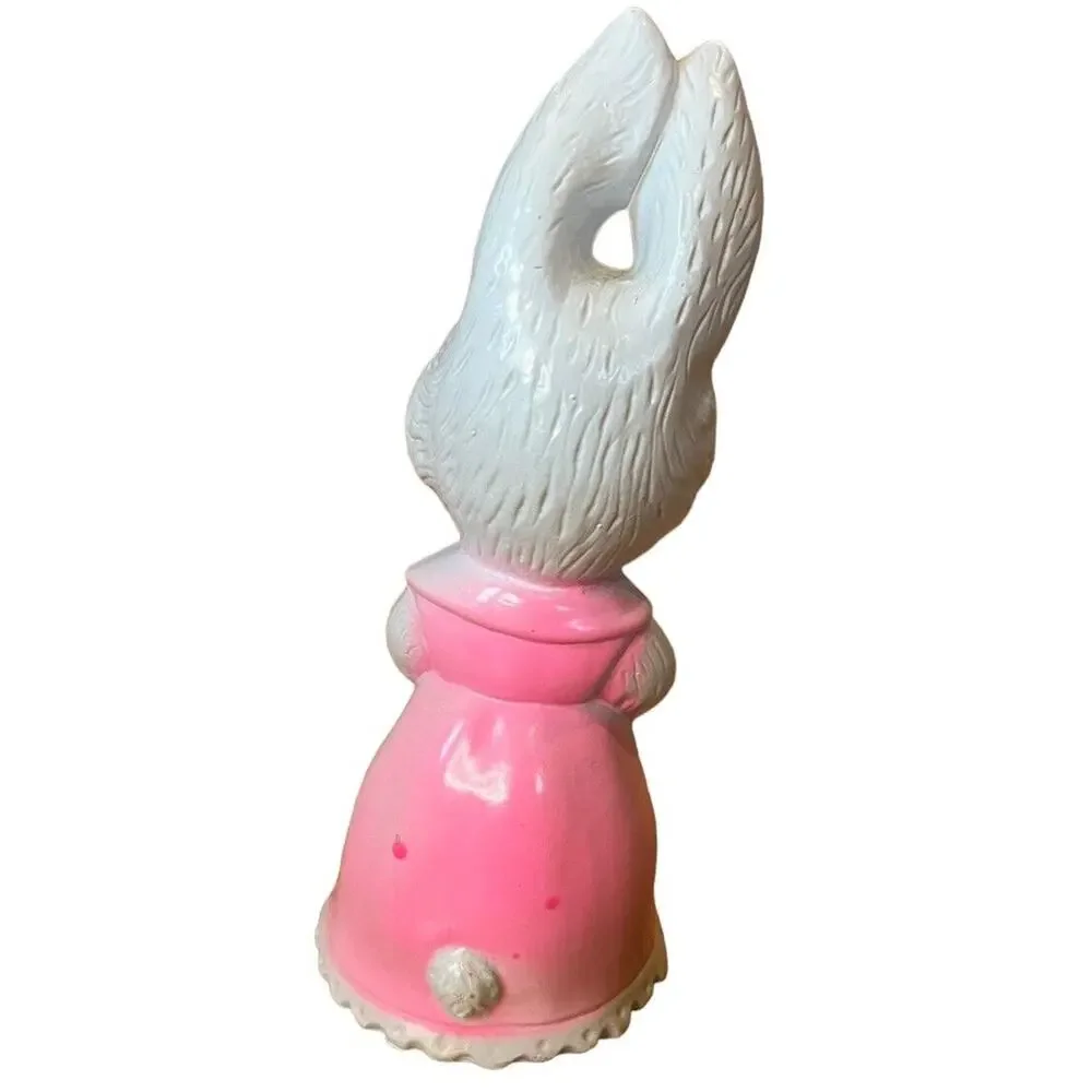 Vintage Hand Painted Easter Bunny Rabbit Holding Carrots 7